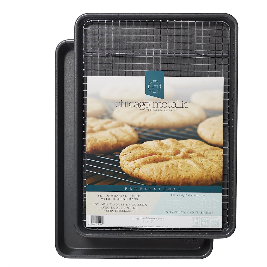 Chicago Metallic Professional Baking Sheet Set w/Cooling Rack