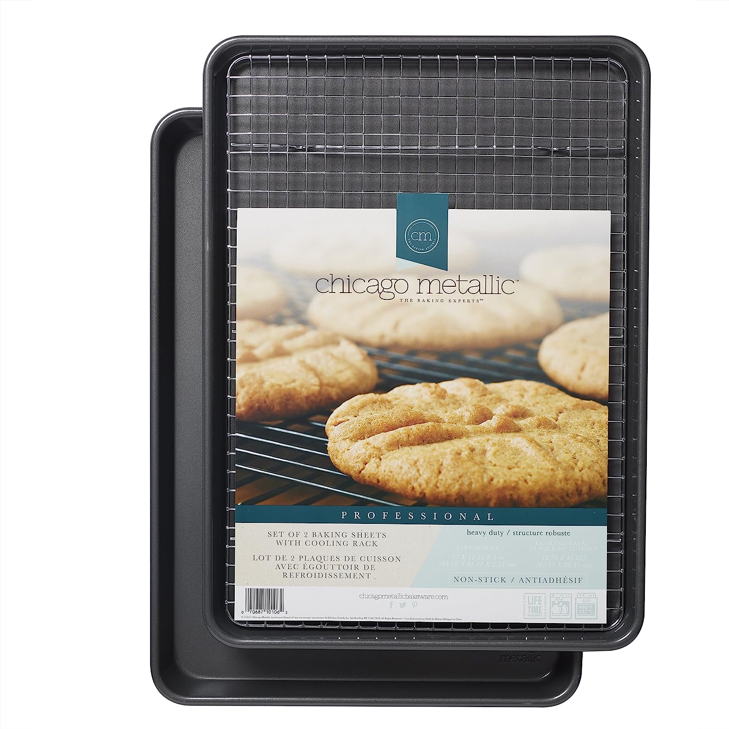 Chicago Metallic Professional Baking Sheet Set w/Cooling Rack