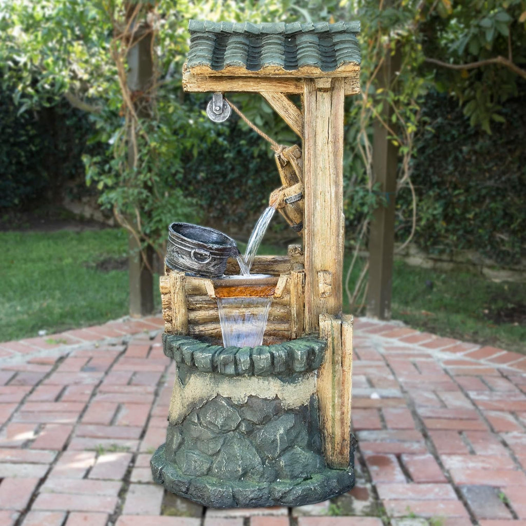 Wishing Well Garden Waterfall Fountain