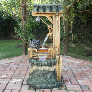 Wishing Well Garden Waterfall Fountain