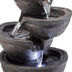 Tiering Bowls Tabletop Fountain wLED Lights