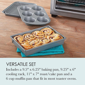 Chicago Metallic Non-Stick Toaster Oven Bakeware Set