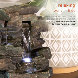 Cascading Tabletop Fountain w/LED Lights