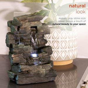 Cascading Tabletop Fountain w/LED Lights