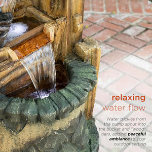 Wishing Well Garden Waterfall Fountain