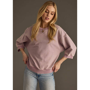 Washed Short Sleeve Sweatshirt | Dusty Rose