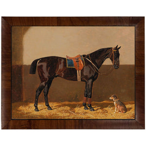 Vintage Horse & Dog Oil Reproduction