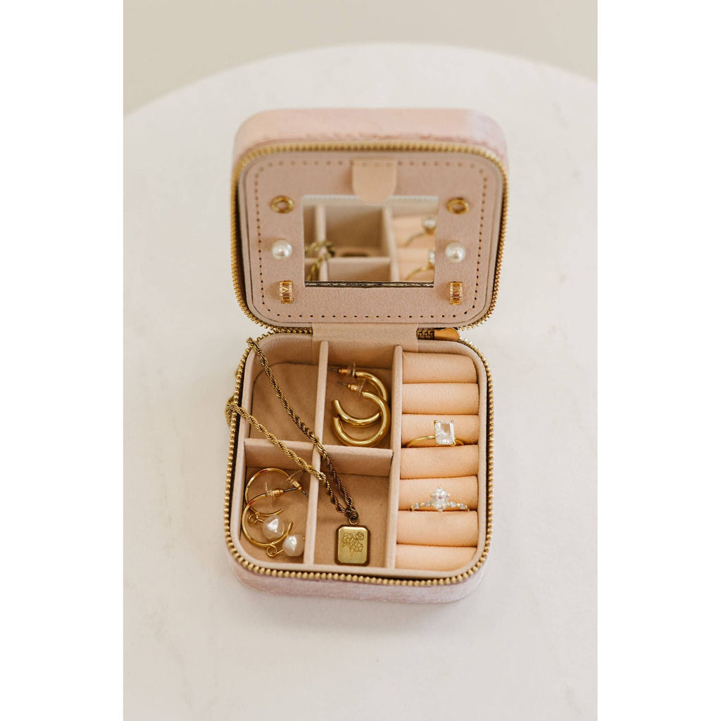 Velvet Jewelry Case | Rose Quartz