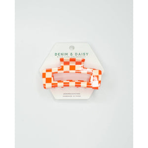 Checker Hair Claw | Orange