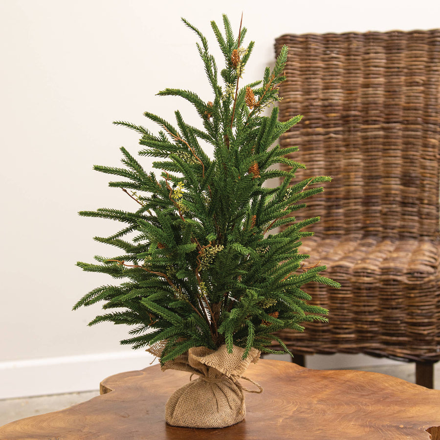 Soft Touch Austrian Pine Tree in Burlap Base | 24"H