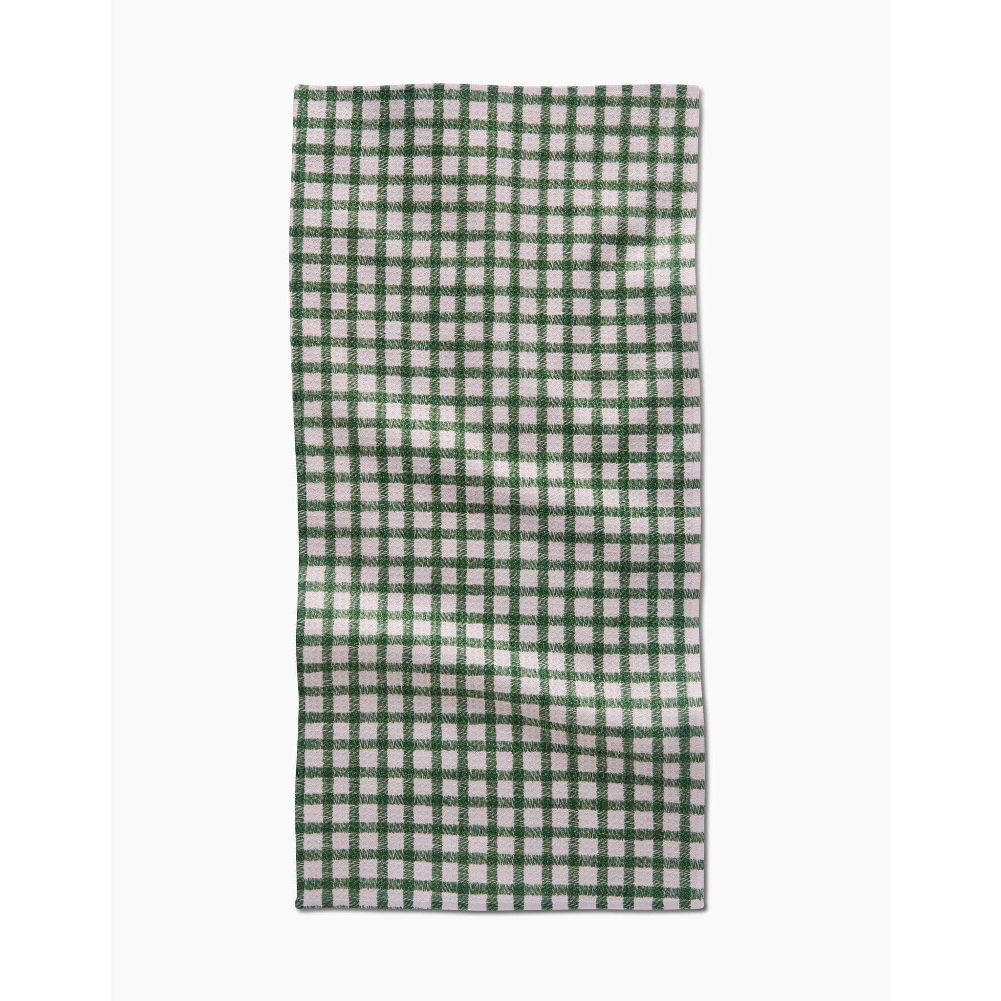 Geometry - Fireside Plaid Green Bar Towel