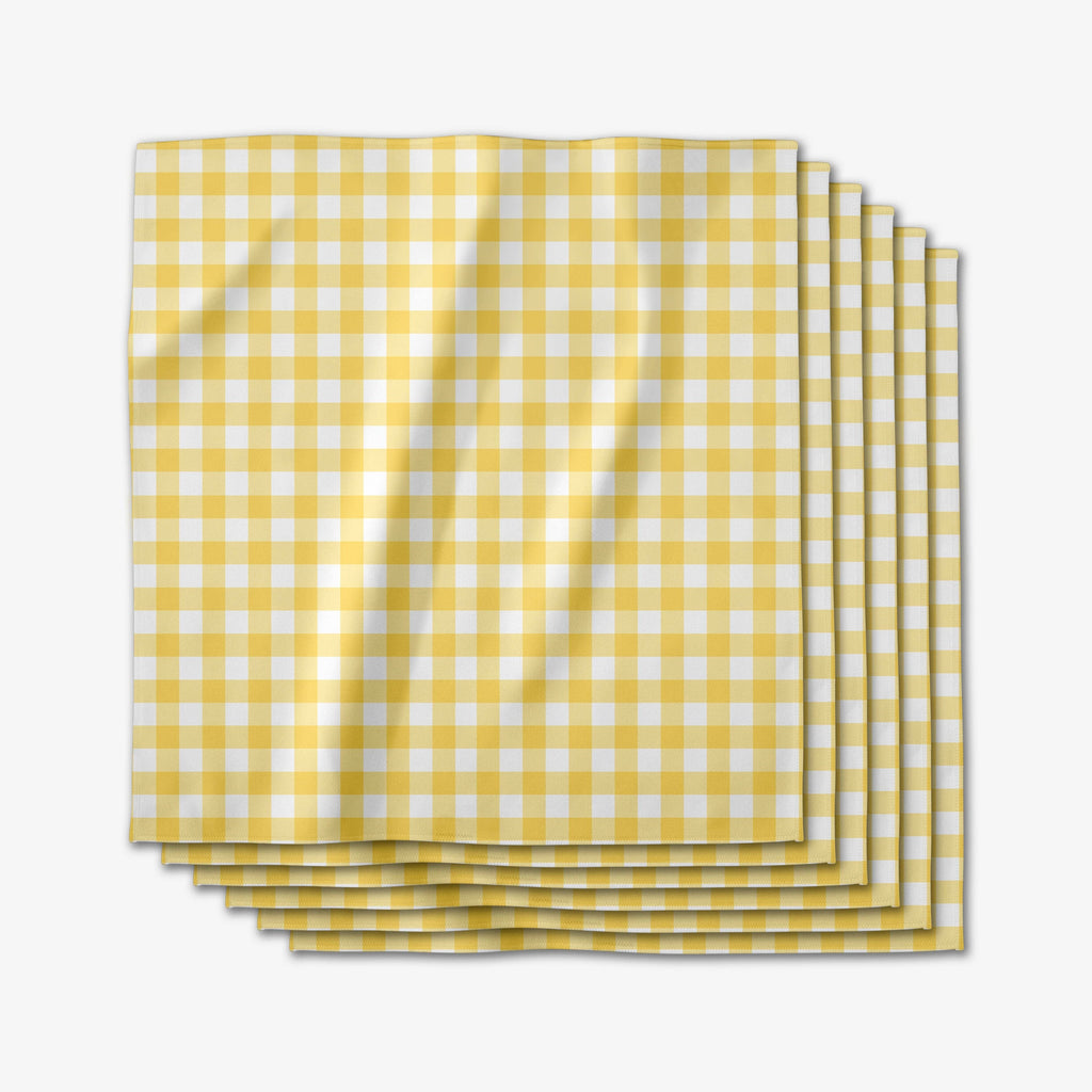 Geometry - Lemon Gingham Dinner Napkin Set
