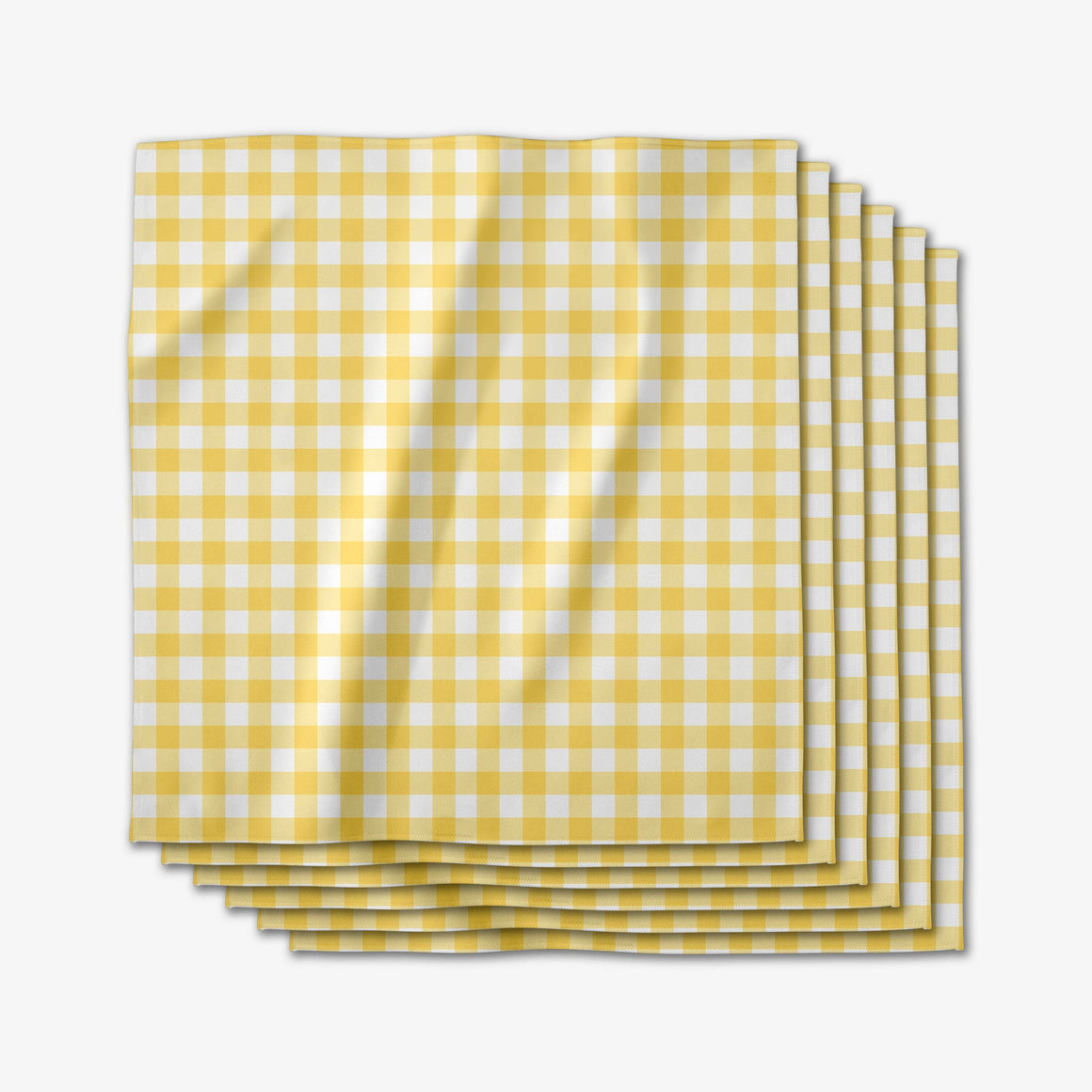 Geometry - Lemon Gingham Dinner Napkin Set