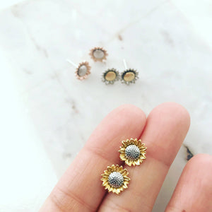 Sunflower Earrings | Gold