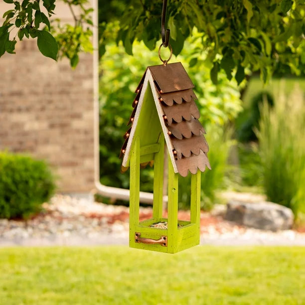 Green Copper Roof Bird Feeder