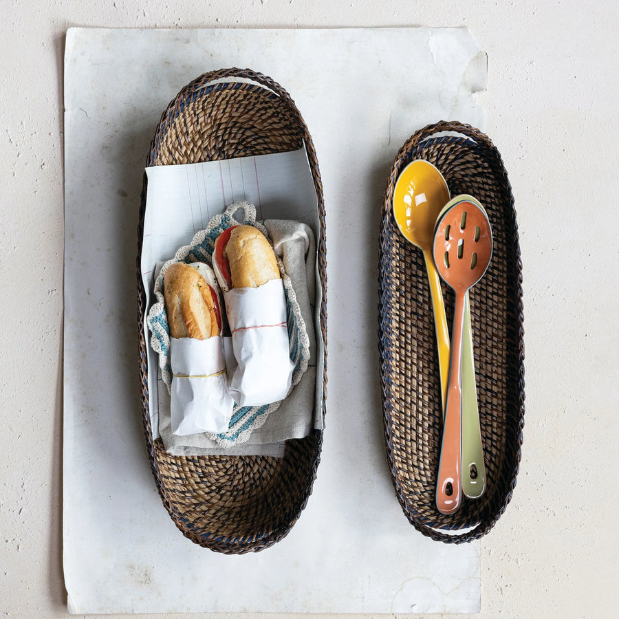 Hand-Woven Bread Baskets w/Handles