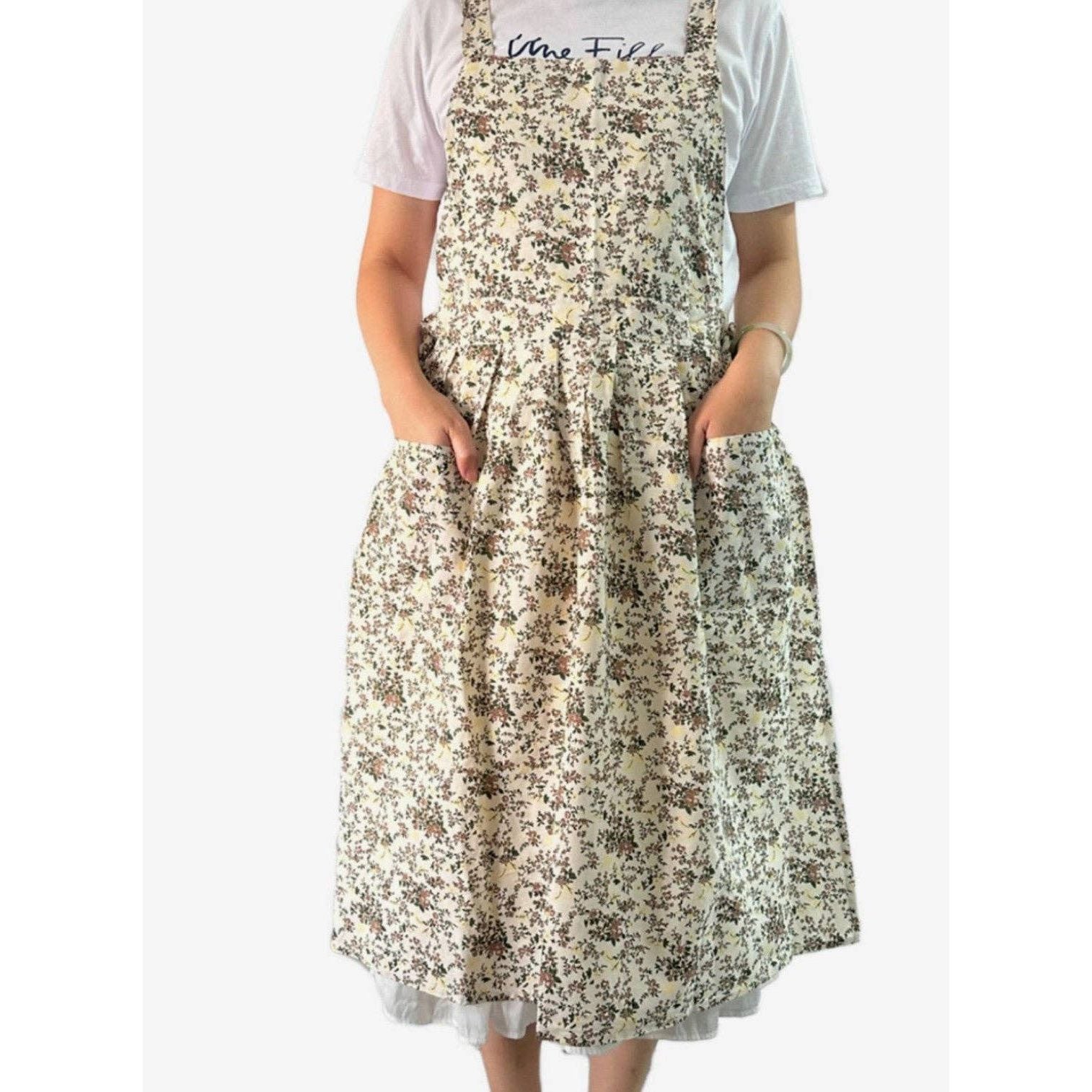 Cotton Flower Apron | White
