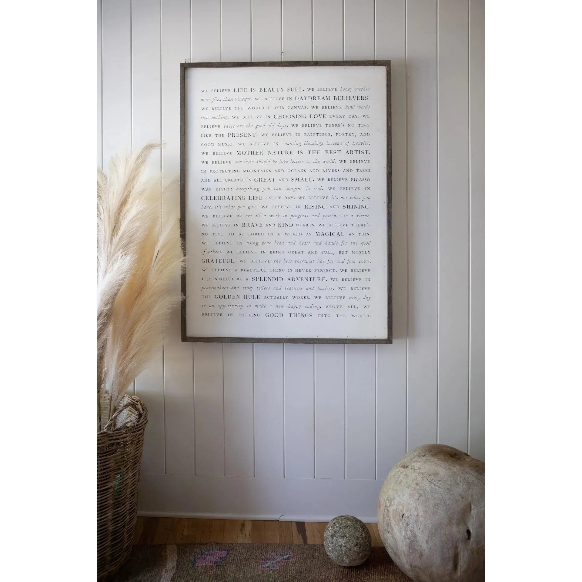 Sugarboo Manifesto - Charcoal/Grey Wood Art Print | 35" x 46"