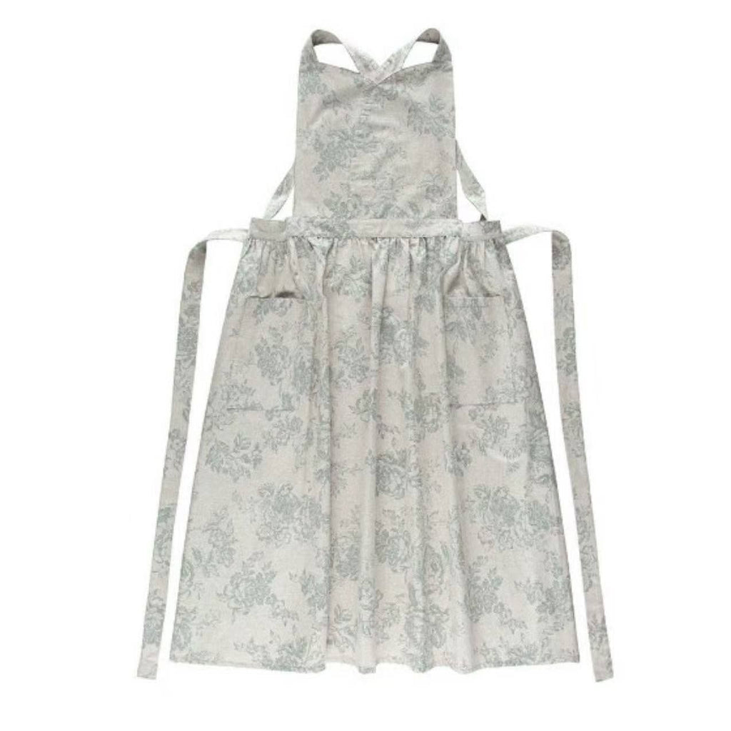 Vintage Floral Apron | Light Grey
