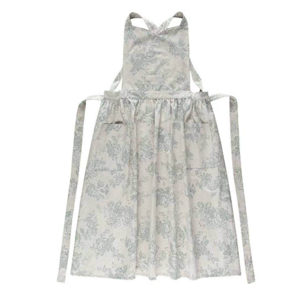 Vintage Floral Apron | Light Grey