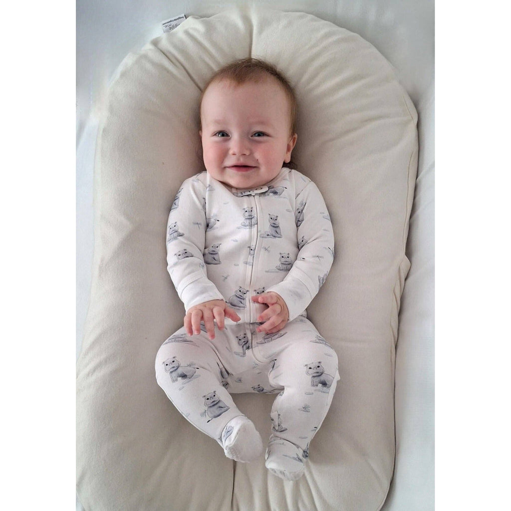 L'ovedbaby - Baby Hippo | Organic Zipper Footie: 3-6m