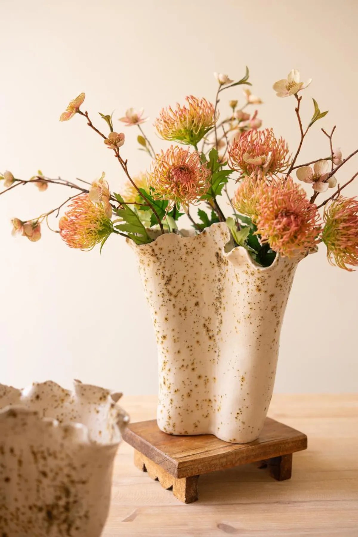 Ceramic Rustic Edge Speckle Vase