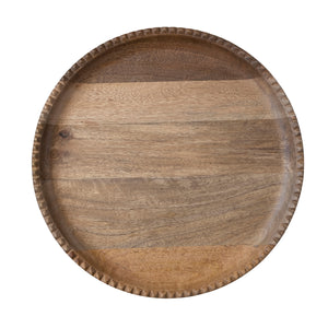 Wood Lazy Susan w/Scalloped Edge