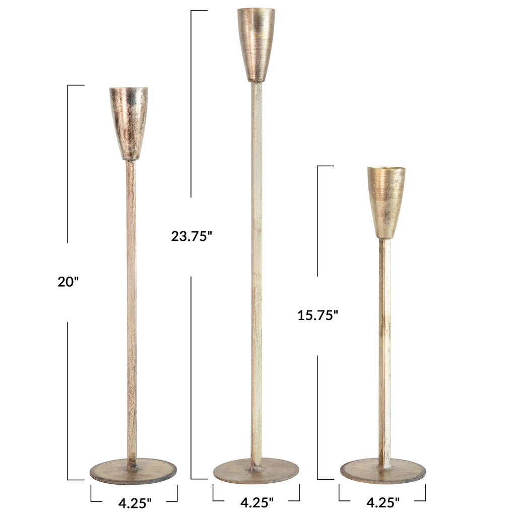 Metal Taper Holders w/Antique Finish | Individual