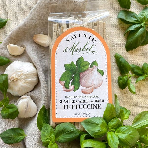 Valente Pasta | Roasted Garlic and Basil Fettuccine