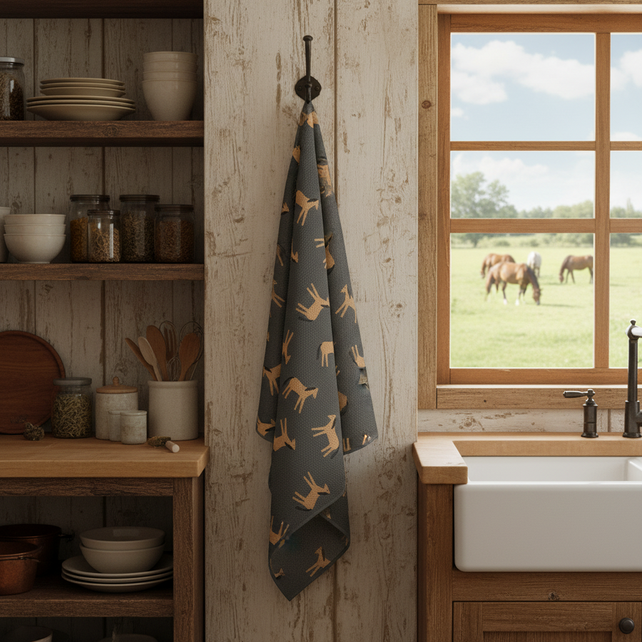 Geometry Tea Towel | Horses