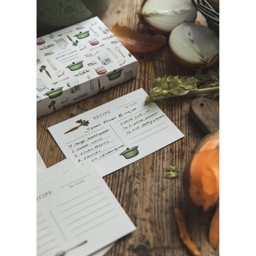 Hand Illustrated Recipe Card Box Set