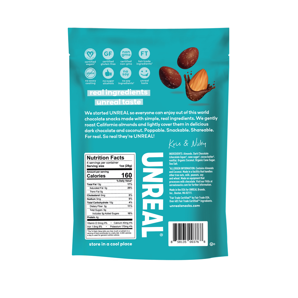 UNREAL - Dark Chocolate Coconut Covered Almonds - 6 bags