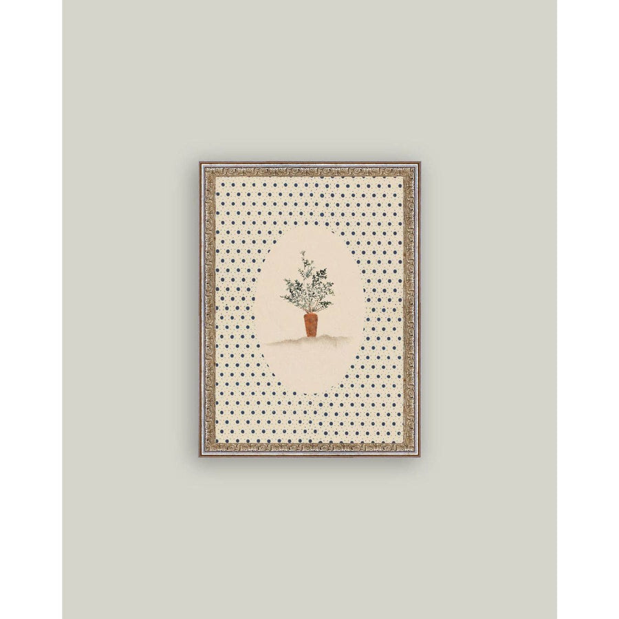 Framed Antique Art | Carrots on Dots - 5x7
