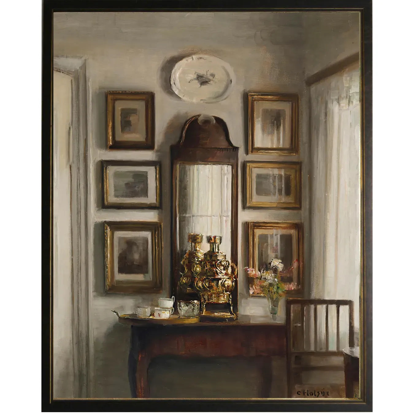 Vintage House Interior Painting - Gallery Wall & Mirror  | 22" X 28"