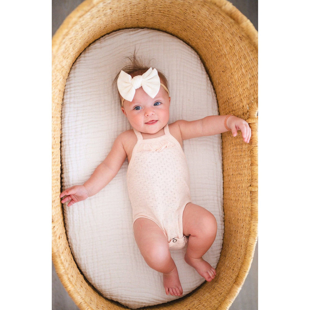 Organic Pointelle Ruffle Bodysuit | Cotton Candy