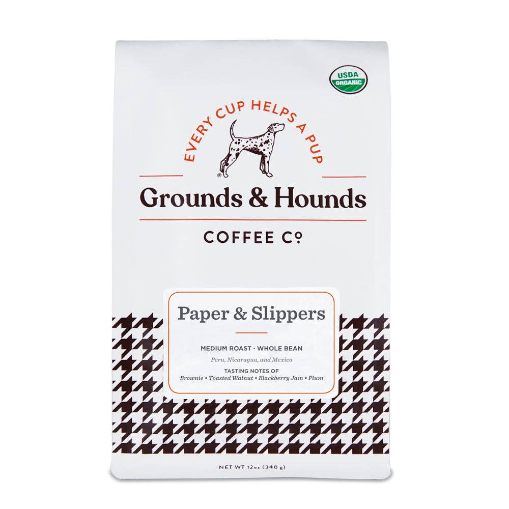 Grounds & Hounds Coffee Co. - Paper & Slippers™ Medium Roast Blend | Whole Bean
