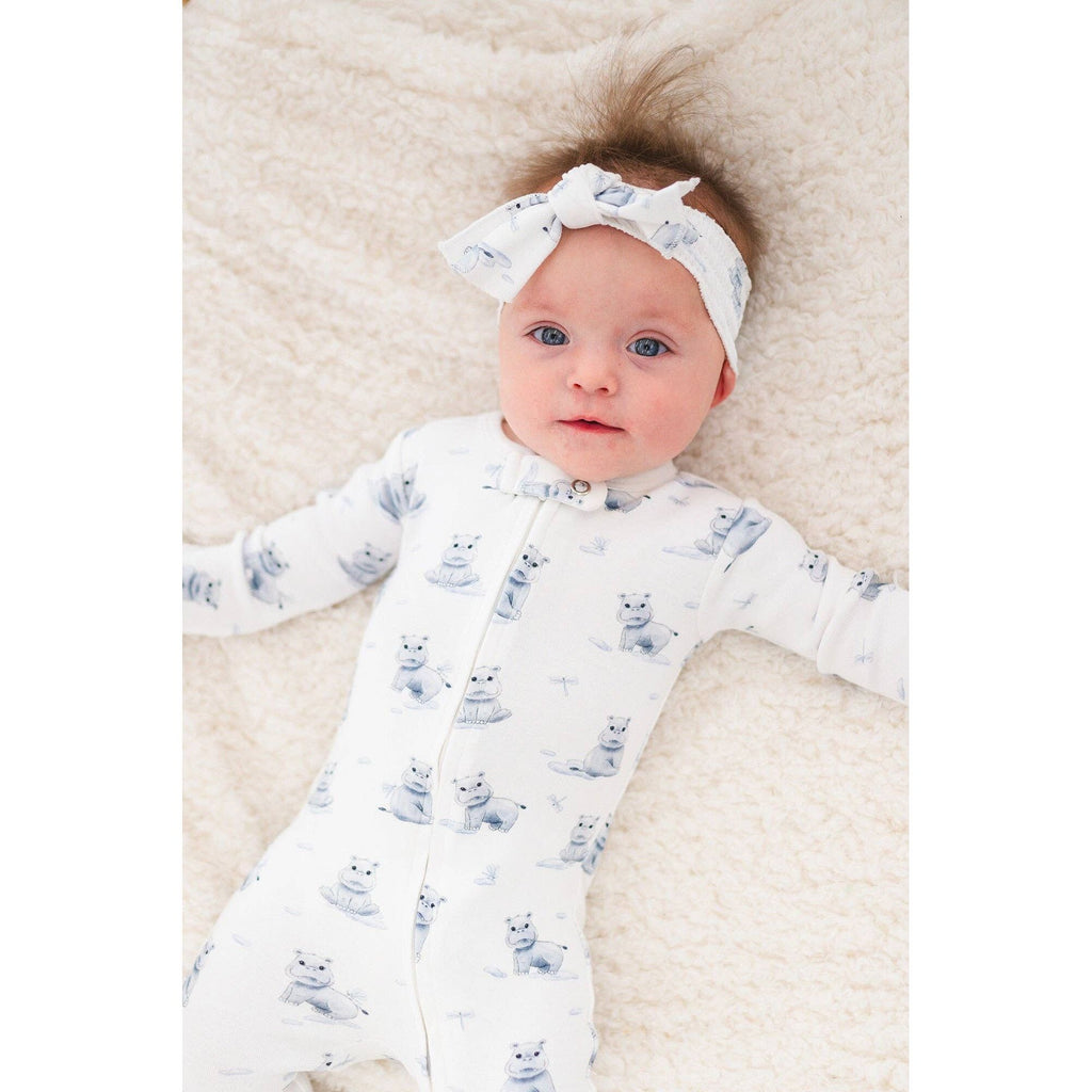 L'ovedbaby - Baby Hippo | Organic Zipper Footie: 0-3m