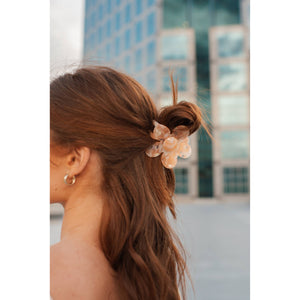 Flower Hair Claw | Cream Checker