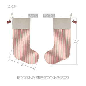 Sawyer Mill Ticking Stripe Stocking | Red