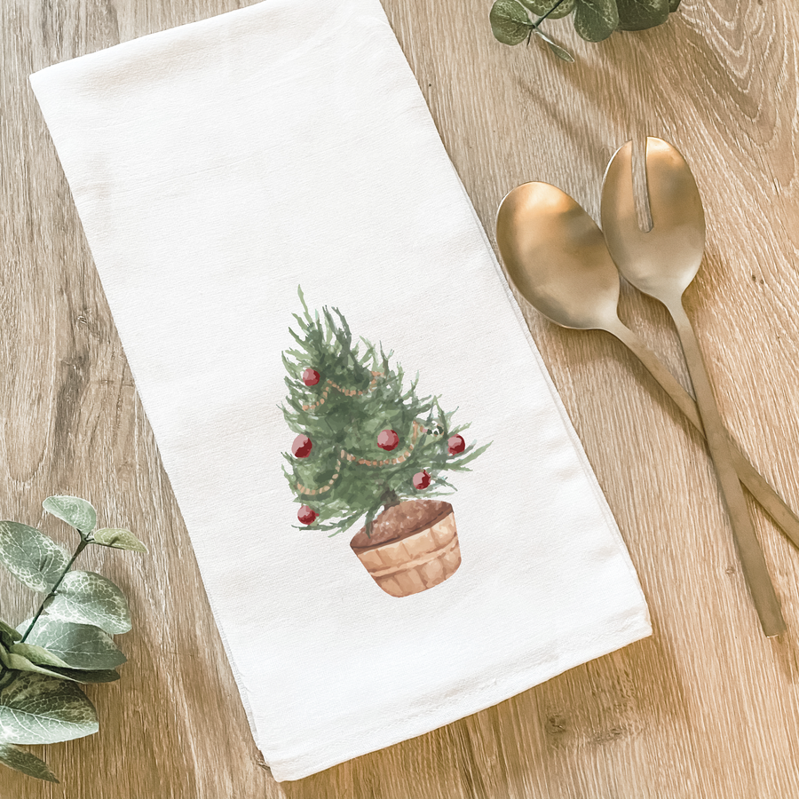 Cotton Tea Towel | Holiday Christmas Tree