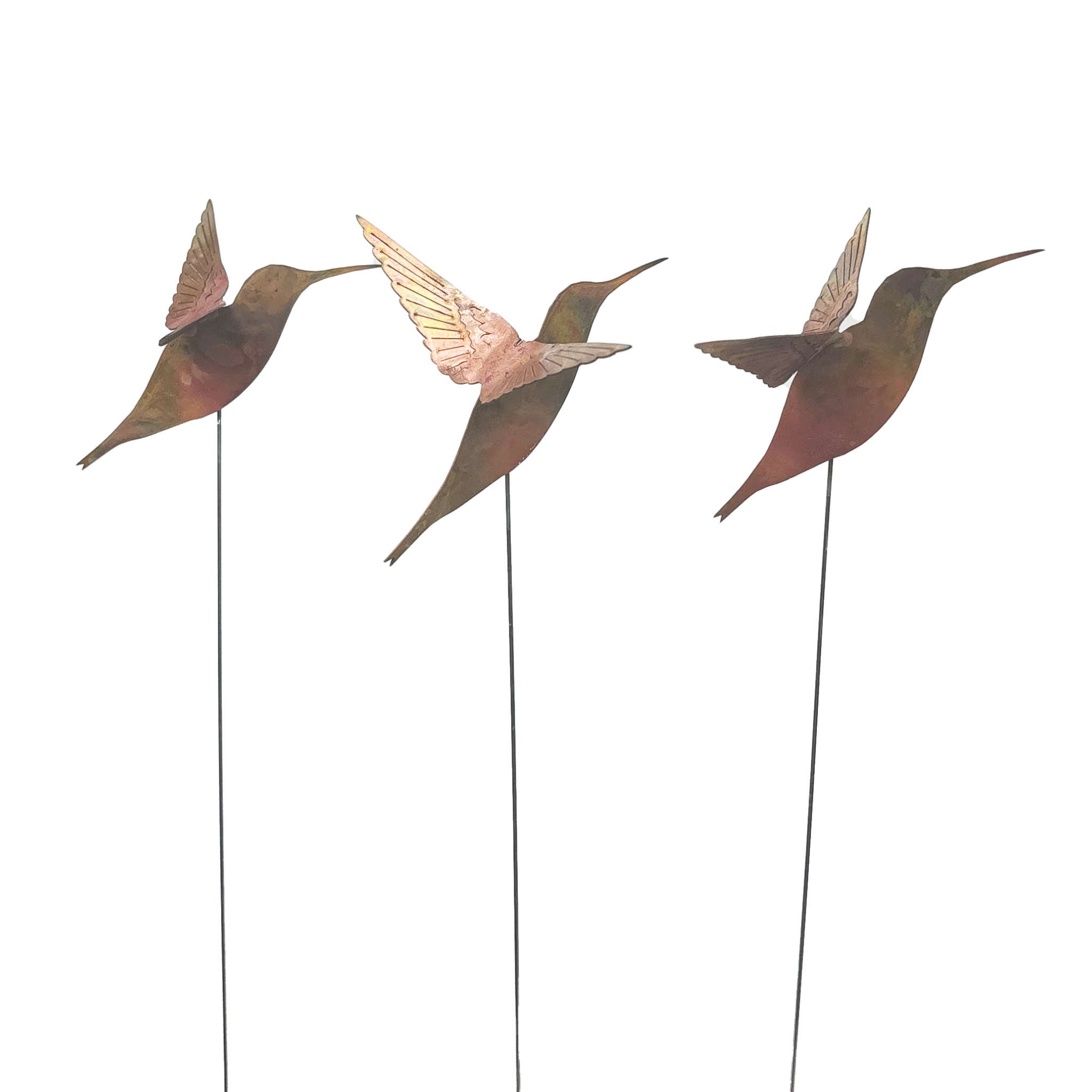 Copper Hummingbirds Stake