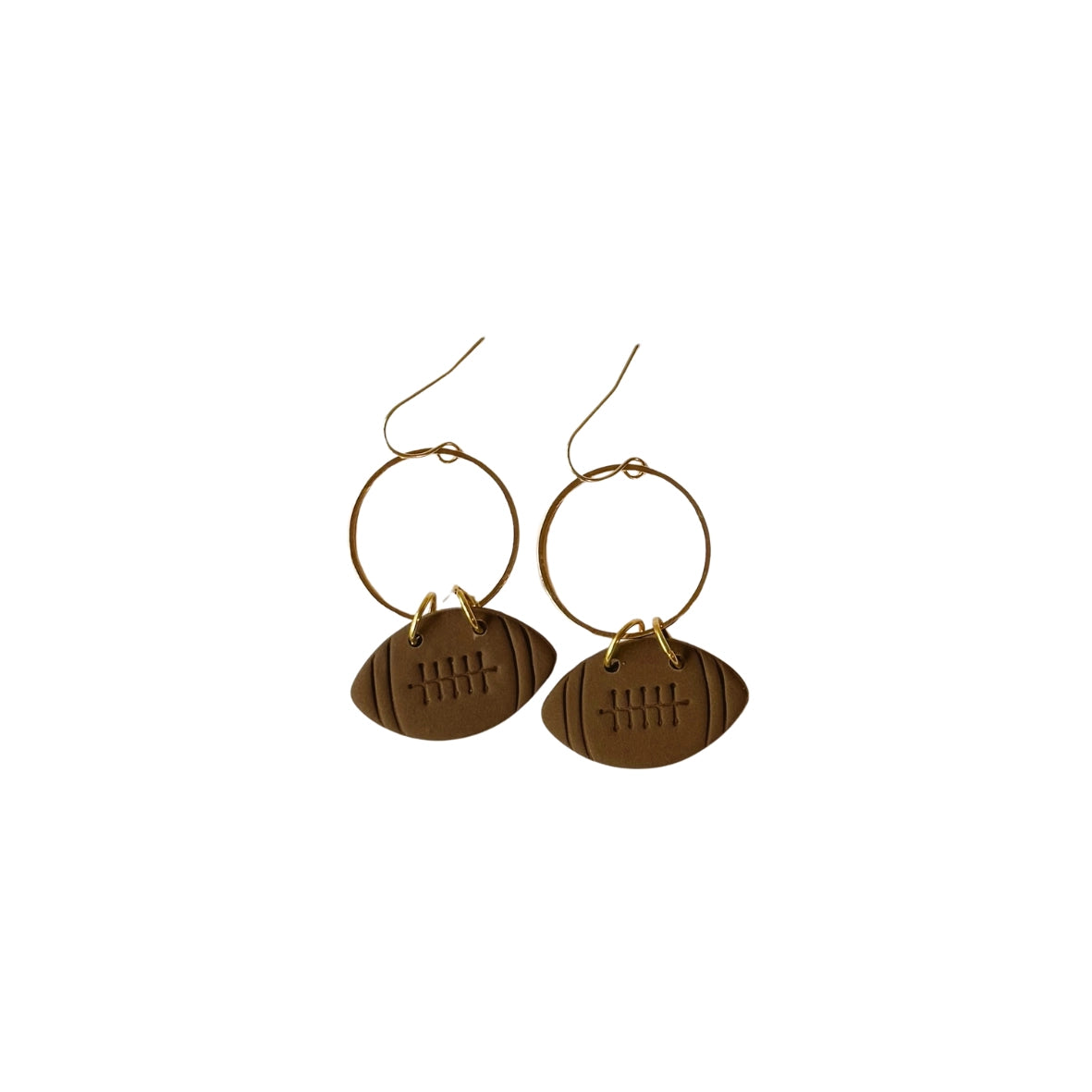 Brown Football Earrings