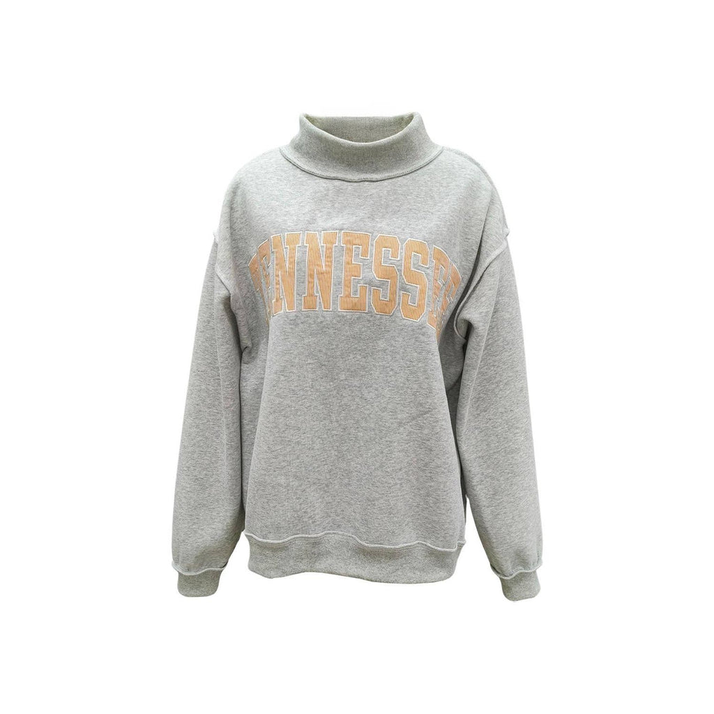 Tennessee Embroidered Mock Neck Sweatshirt | Heather Grey