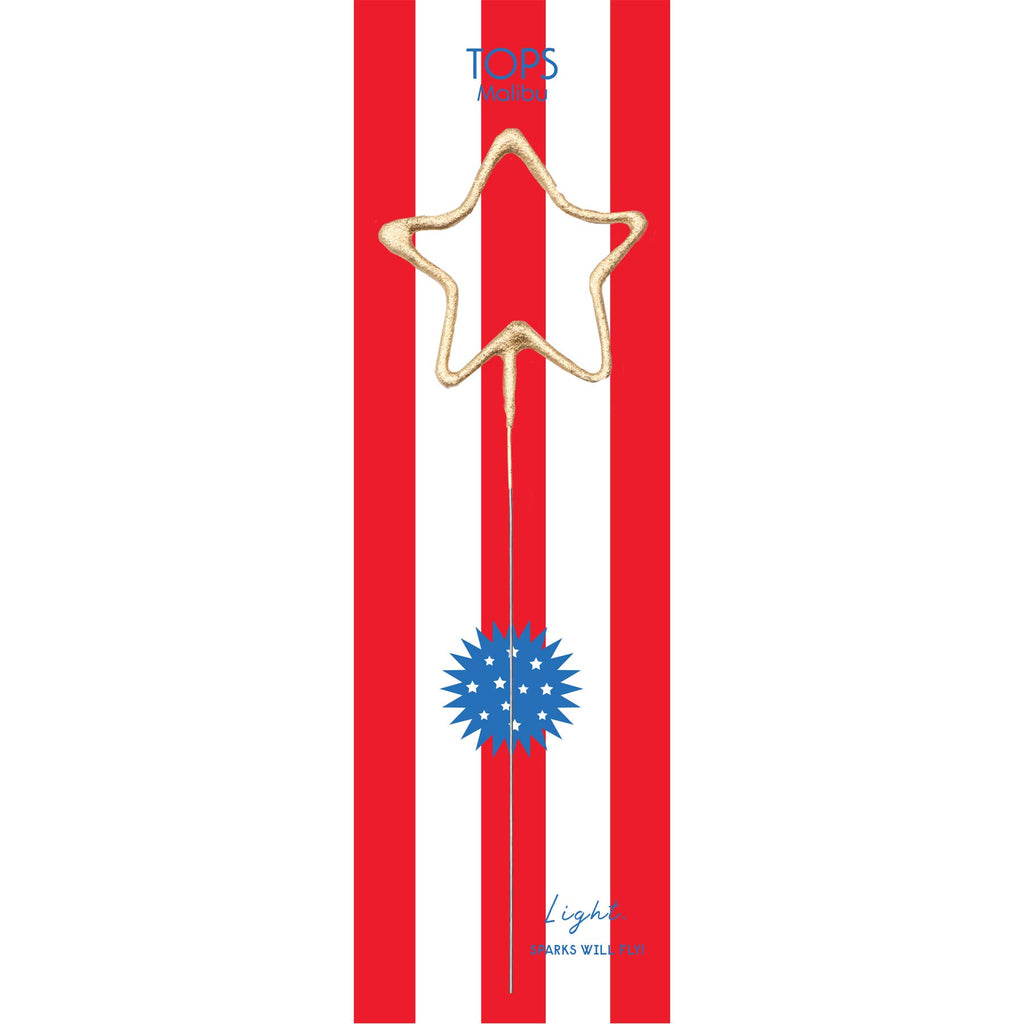 Big 8" Gold Star Sparkler Wand Card - 4th of July