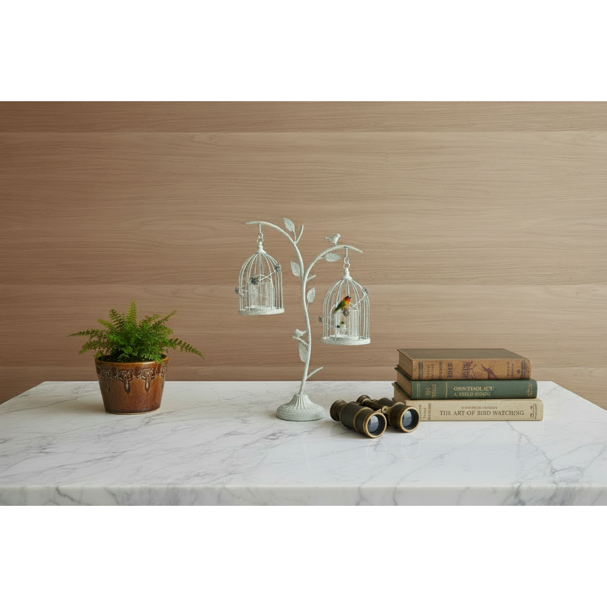 Iron Hanging Bird Cage Votive Holder