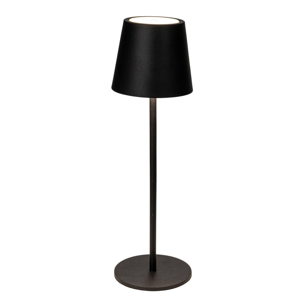 Black Metal LED Rechargeable Table Lamp w/Touch Sensor