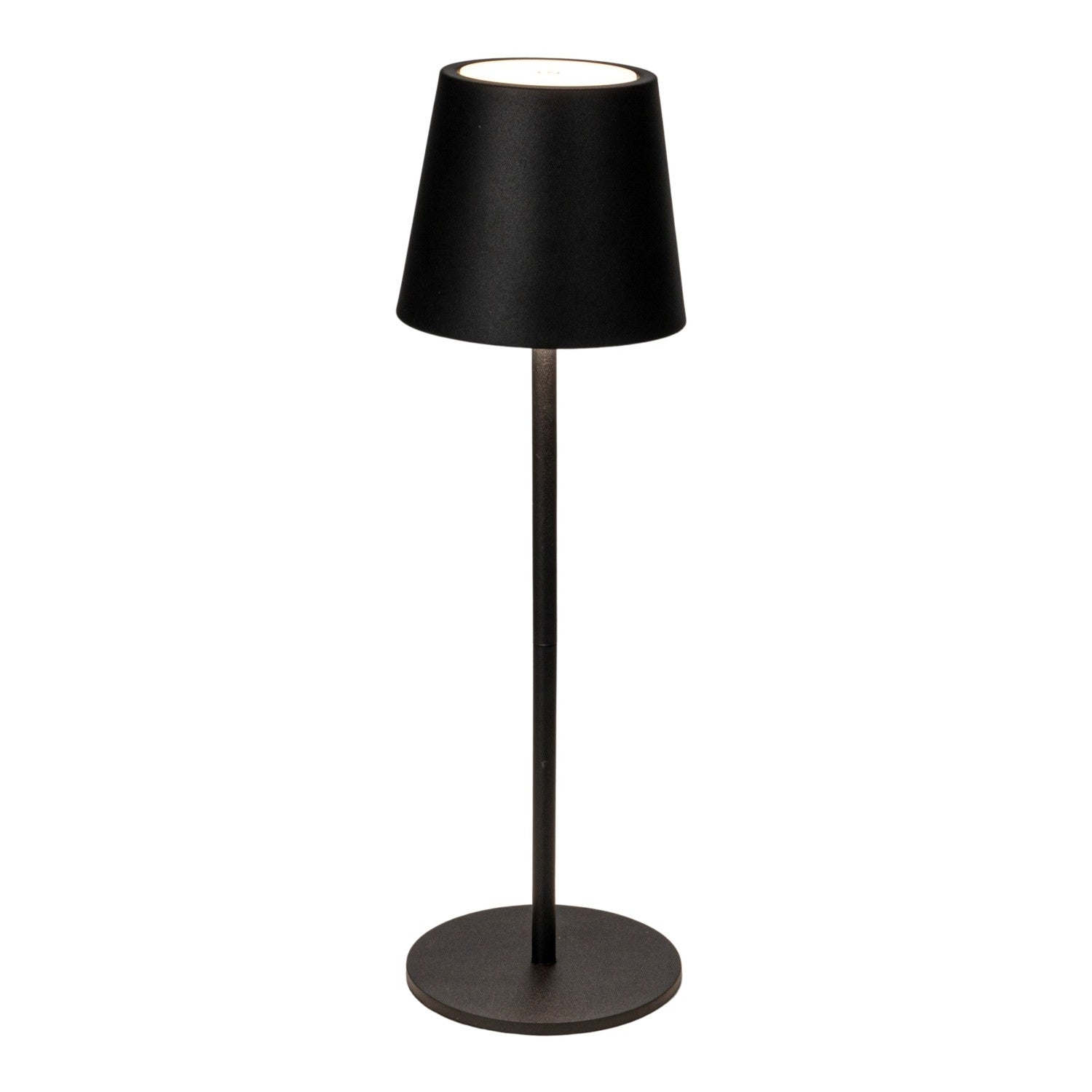 Black Metal LED Rechargeable Table Lamp w/Touch Sensor