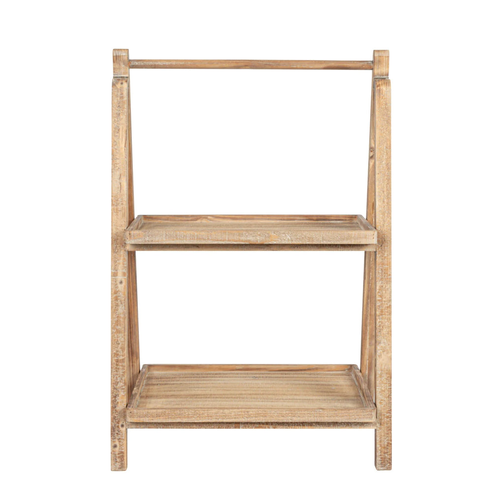 2-Tier Wood Folding Stand | Natural