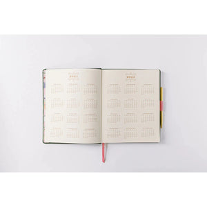 2025 Banner Agenda 17-Month Weekly Vegan Leather Bound Planner | Forest Green