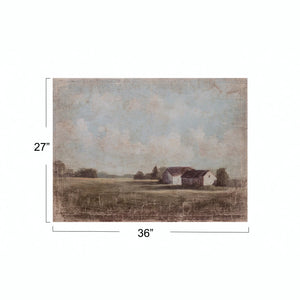 Farmhouse Landscape Canvas Wall Art